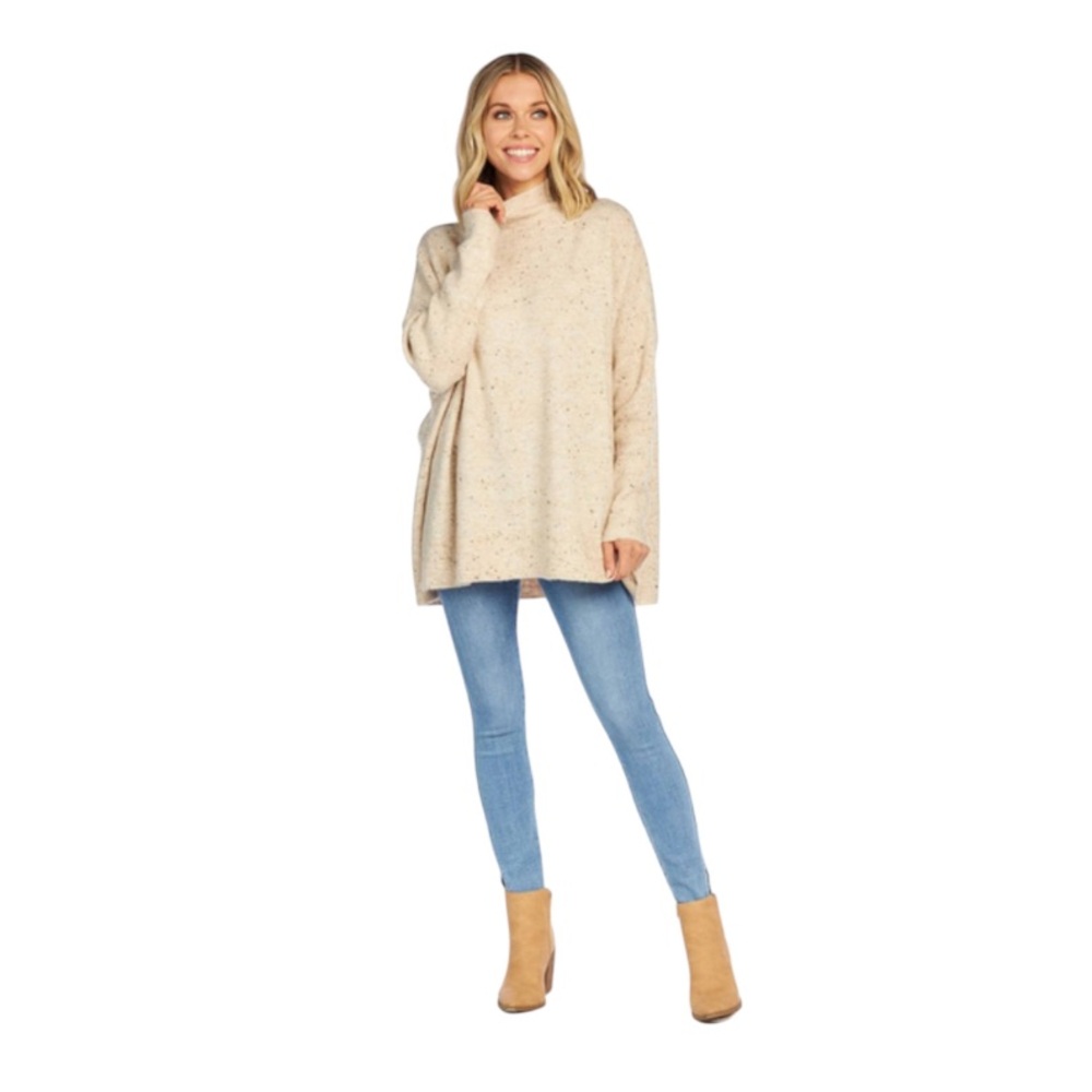 Mid Pie JENNI KNIT SWEATER one size women’s over size sweater cream‎ (A34)